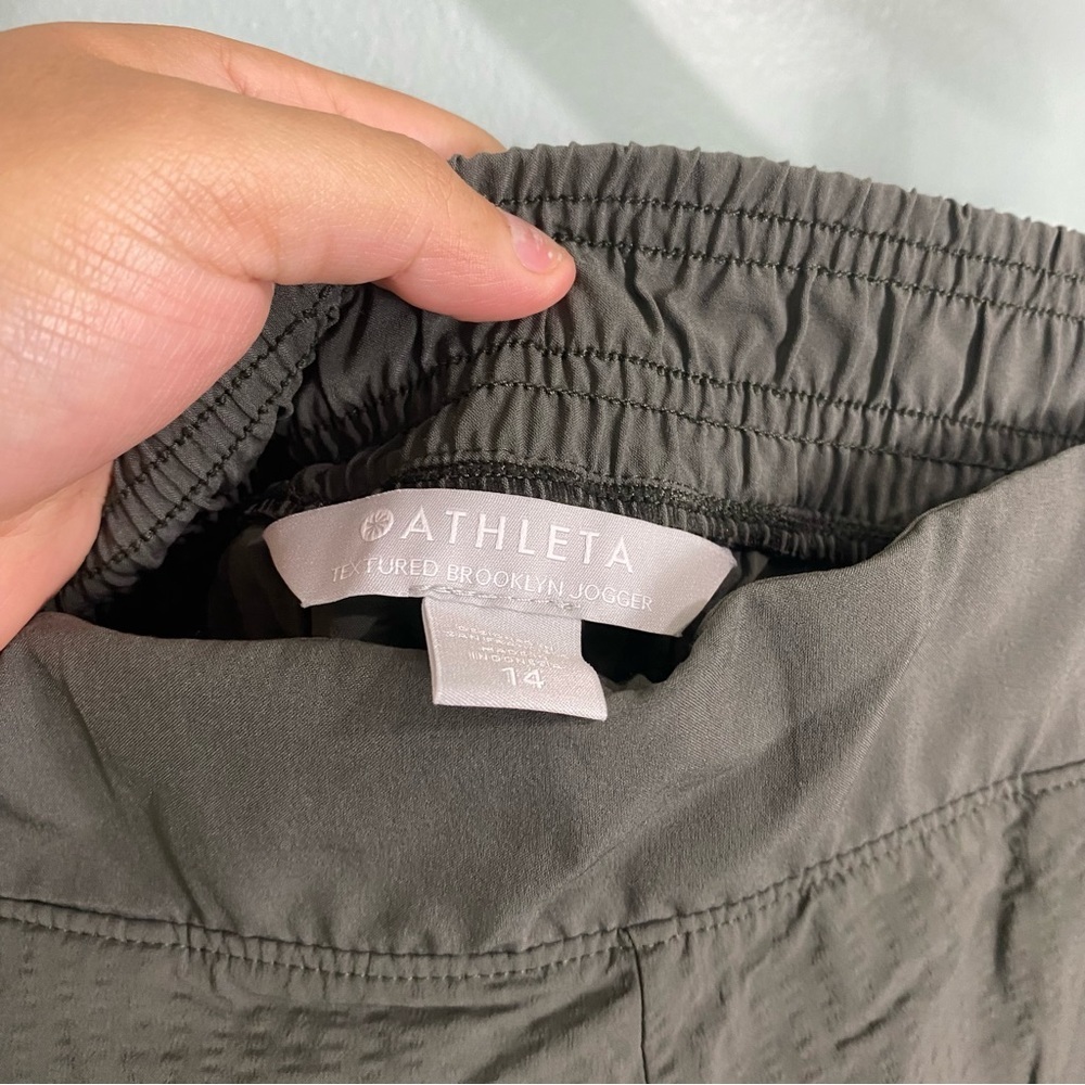Athleta Brooklyn Textured Pant Green Sz 14 Jogger 566689 - Picture 3 of 6